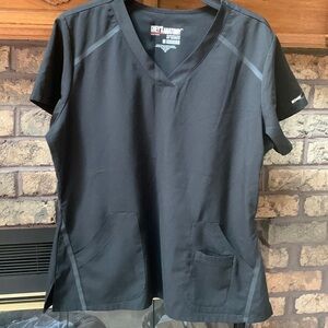 Womens grey’s anatomy black scrub top size xl. Euc